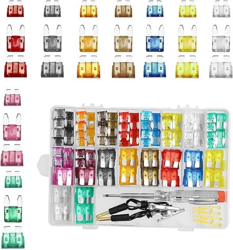 306 PCS Car Fuses Assortment Kit, Standard & Mini & Low Profile Mini 2A 5A 7.5A 10A 15A 20A 25A 30A 35A Blade Fuses Kit with Fuse Puller & Circuit Tester, Universal for Most Vehicles in Saudi Arabia