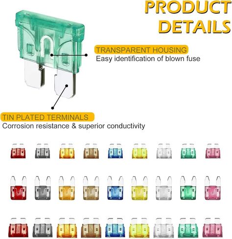 306 PCS Car Fuses Assortment Kit, Standard & Mini & Low Profile Mini 2A 5A 7.5A 10A 15A 20A 25A 30A 35A Blade Fuses Kit with Fuse Puller & Circuit Tester, Universal for Most Vehicles in Saudi Arabia