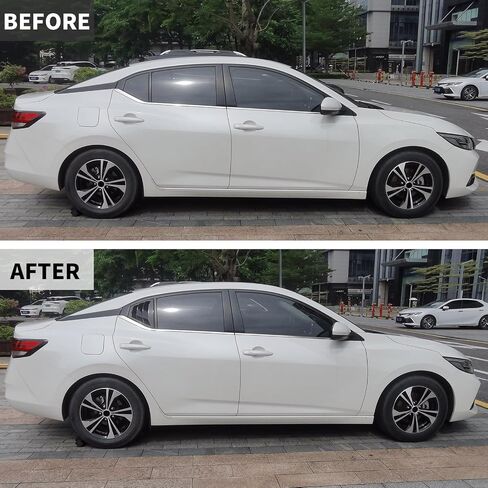 ل Nissan Sentra Sylphy 2020-2025 النافذة الجانبية الخلفية ، النمط الرياضي النافذة المثلثية الستائر الزجاجية الستائر تنفيس الهواء تغطية الستائر تزيين ABS الخارجي التزيين (البيانو الأسود) in Kuwait