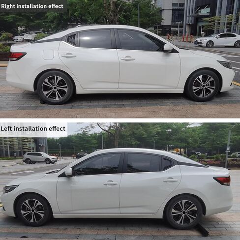 ل Nissan Sentra Sylphy 2020-2025 النافذة الجانبية الخلفية ، النمط الرياضي النافذة المثلثية الستائر الزجاجية الستائر تنفيس الهواء تغطية الستائر تزيين ABS الخارجي التزيين (البيانو الأسود) in Kuwait