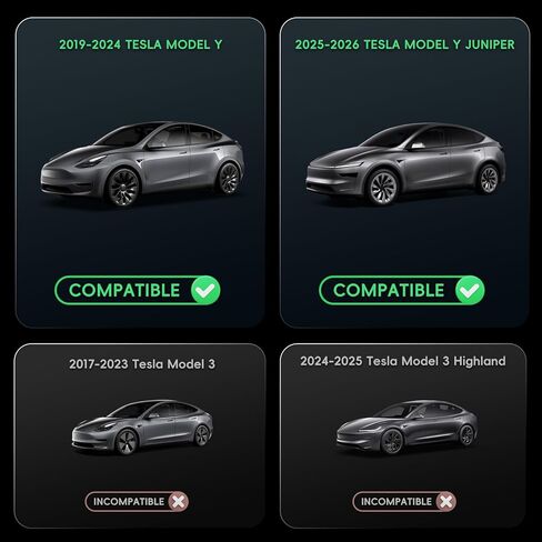 Rear Side Window Louvers Decoration Compatible with 2017-2023 Model 3 & 2024-2025 Model 3 Highland, Sport Style Rear Air Vent Scoop Louvers, Exterior Accessories for Tesla with Carbon Fiber Texture in Kuwait