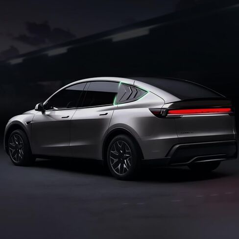 Rear Side Window Louvers Decoration Compatible with 2017-2023 Model 3 & 2024-2025 Model 3 Highland, Sport Style Rear Air Vent Scoop Louvers, Exterior Accessories for Tesla with Carbon Fiber Texture in Kuwait