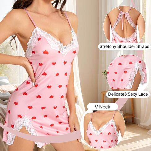 الملابس الداخلية للنساء مثير Babydoll Chemise Naughty Lingerie مجموعات ثوب ثانوي مثير لباس نوم ملابس تيدي للنساء in Saudi Arabia