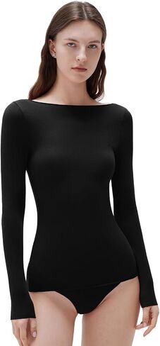 Suuksess Cloud Cashmere Women Women Boat Neck Mitted Long Sleeve Shirt قمم متماسكة أساسية in Saudi Arabia