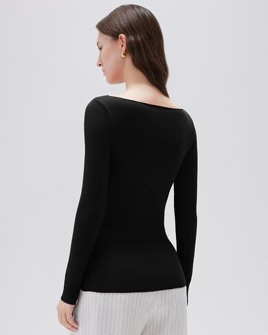 Suuksess Cloud Cashmere Women Women Boat Neck Mitted Long Sleeve Shirt قمم متماسكة أساسية in Saudi Arabia