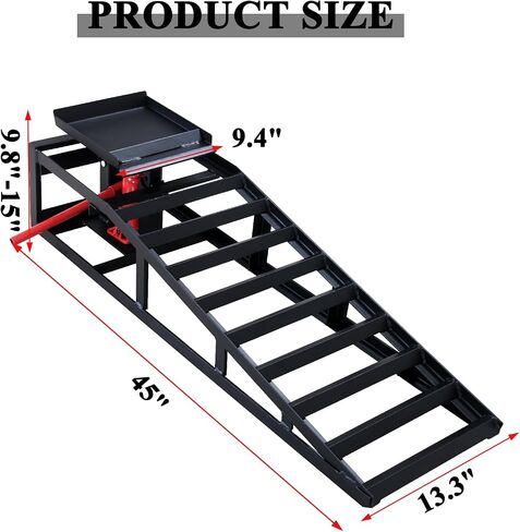 2 Pack Hydraulic Car Ramps 5T 11000lbs Capacity, Low Profile Car Lift Service Ramps Truck Trailer Garage, Height Hydraulic Vehicle Ramps, Lift Height 9.8-15 Inch,Black in Saudi Arabia