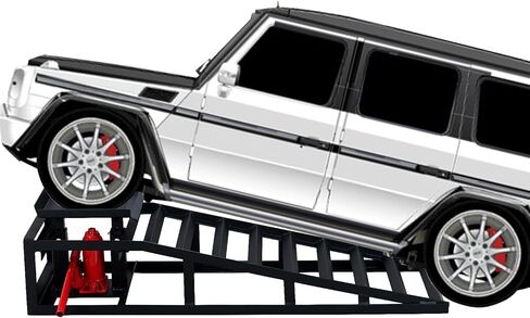 2 Pack Hydraulic Car Ramps 5T 11000lbs Capacity, Low Profile Car Lift Service Ramps Truck Trailer Garage, Height Hydraulic Vehicle Ramps, Lift Height 9.8-15 Inch,Black in Saudi Arabia