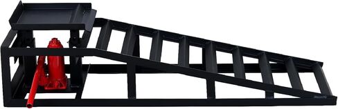 2 Pack Hydraulic Car Ramps 5T 11000lbs Capacity, Low Profile Car Lift Service Ramps Truck Trailer Garage, Height Hydraulic Vehicle Ramps, Lift Height 9.8-15 Inch,Black in Saudi Arabia