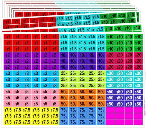 4200 PCS Removable Garage Sale Price Stickers, Pre-Priced Yards Sale Price Tags Stickers, Bright Color Pricing Labels Stickers with Blank Labels for Yard Sale Flea Markets,Garage Sales in Saudi Arabia