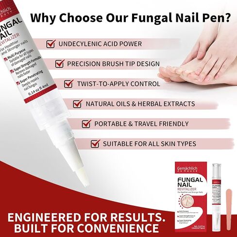 Toenail Fungus Treatment Extra Strength Nail Repair Pen, Repair Damaged Nails Yellow, Discolored, Thick and Ingrown Nails, Fungus Pen for Toenails and Fingernails with Tea Tree Oil, 3 Pens & 3 Files in Saudi Arabia