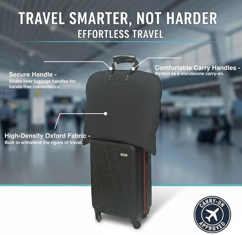Premium Carry-On Garment Bag for Business Travel & Storage – Foldable, Water-Resistant Oxford Fabric Suit Cover for Men & Women – Wrinkle-Free Protection for Suits, Dresses & Coats (40") in Saudi Arabia