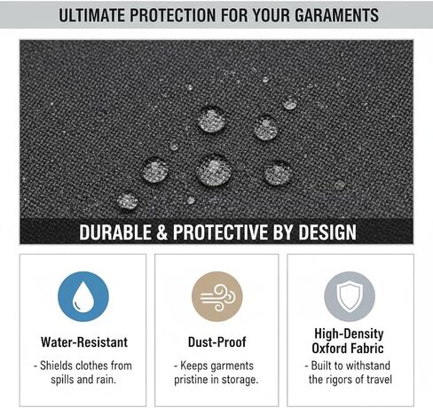 Premium Carry-On Garment Bag for Business Travel & Storage – Foldable, Water-Resistant Oxford Fabric Suit Cover for Men & Women – Wrinkle-Free Protection for Suits, Dresses & Coats (40") in Saudi Arabia