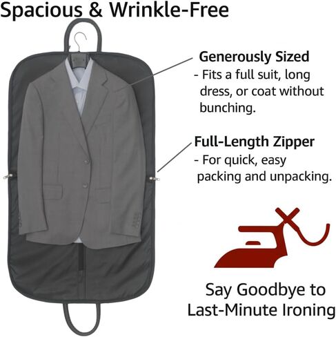 Premium Carry-On Garment Bag for Business Travel & Storage – Foldable, Water-Resistant Oxford Fabric Suit Cover for Men & Women – Wrinkle-Free Protection for Suits, Dresses & Coats (40") in Saudi Arabia