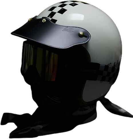 Leather Peak Visor for 3 Snap Open Face Helmet in Kuwait