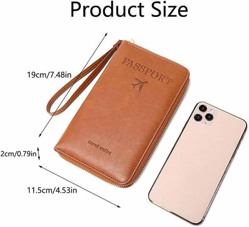 Rowgins Multi-Functional Rfid Passport Wallet, Rowgins Rfid Passport Holder for Travel Essentials, Anti-Theft Leather Travel Organizer for Cards & Tickets, and Cash (Peacock blue) in Kuwait
