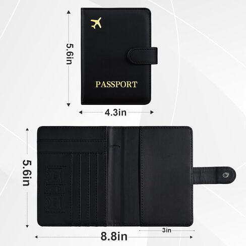 حامل جواز السفر مع فتحة Airtag Slot و Cards Cash Air Ticket Pocket ، محفظة السفر RFID ، وغطاء جواز السفر COVER Case Essentials Green in Kuwait