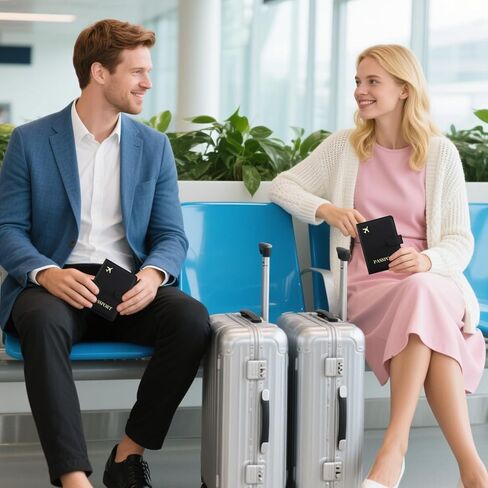 حامل جواز السفر مع فتحة Airtag Slot و Cards Cash Air Ticket Pocket ، محفظة السفر RFID ، وغطاء جواز السفر COVER Case Essentials Green in Kuwait