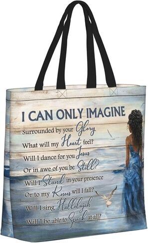 African American Women Fashion Tote Bag, Black Women Large Shoulder Bag with Zipper, Ideal for Office Grocery Travel in Saudi Arabia