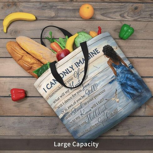 African American Women Fashion Tote Bag, Black Women Large Shoulder Bag with Zipper, Ideal for Office Grocery Travel in Saudi Arabia