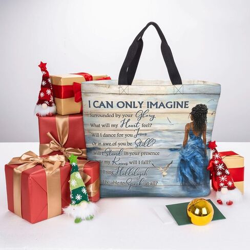 African American Women Fashion Tote Bag, Black Women Large Shoulder Bag with Zipper, Ideal for Office Grocery Travel in Saudi Arabia