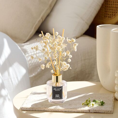 مجموعة من 3 قطع من Airkeep Reed Diffuser، موزع روائح زيت الشاي الأبيض والياسمين الأبيض النظيف من القطن لغرفة النوم وغرفة المعيشة والمكتب، موزع روائح زيت الروائح العلاجية للهدايا، 50 مل × 3 in Kuwait