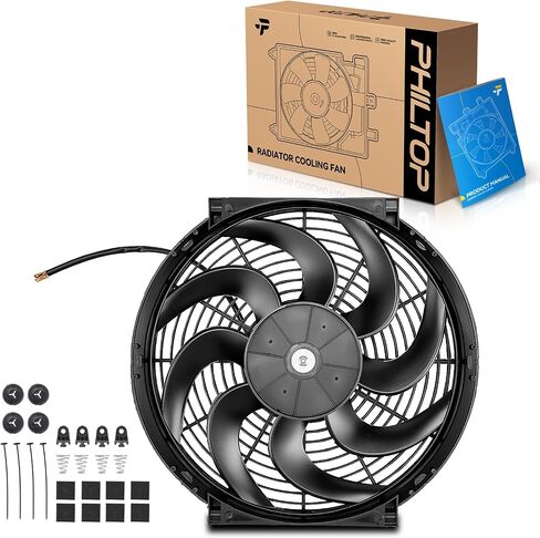 مجموعة مروحة مروحة التبريد في محرك Philtop 14 "بوصة 14 في Universal Electric Cryiator Fan Kit 12V 84W مع مجموعة Mount in Kuwait