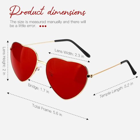 Heart Sunglasses Womens Trendy Sunglasses for Women Halloween Party Favors Fashion Cute Cool Metal Frame in Saudi Arabia