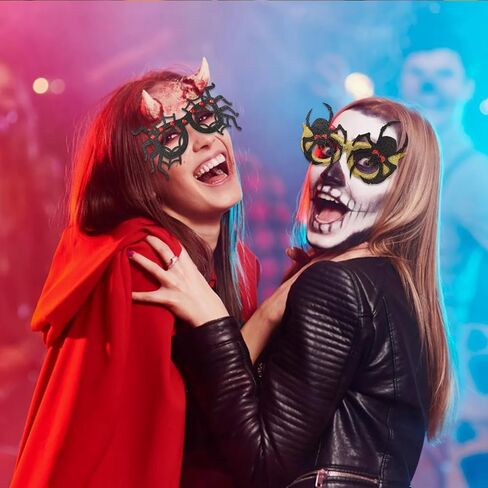 4 Pcs Halloween Glasses Glitter Spider Rhinestone Women Men Funny Party Supplies Decorations Accessories in Saudi Arabia