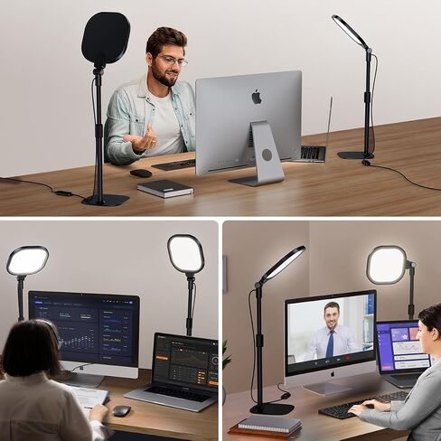 Desk Zoom Meeting Light for Video Conference, Computer Lights with Clamp for Video Call, Eye-Caring Side-Emitting Tech with Adj. Brightness, Color Temp, Memory & Timing Func in Saudi Arabia