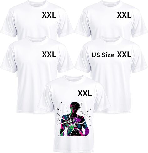 Joyclub 5 Pack Sublimation Blanks Bulk Wholkale White Polyester T Shirts لنقل الحرارة للجنسين. in Kuwait