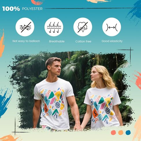 Joyclub 5 Pack Sublimation Blanks Bulk Wholkale White Polyester T Shirts لنقل الحرارة للجنسين. in Kuwait