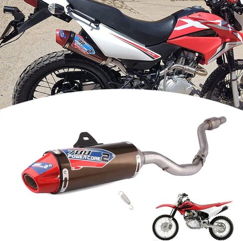 JFG Racing Dirt Bike Slip على العادم ، مجموعة كاملة من أنبوب كاتم الصوت CRF150F CRF230F 2003-2017/TAO TAO TBR7/HAWK 250 RED in Saudi Arabia
