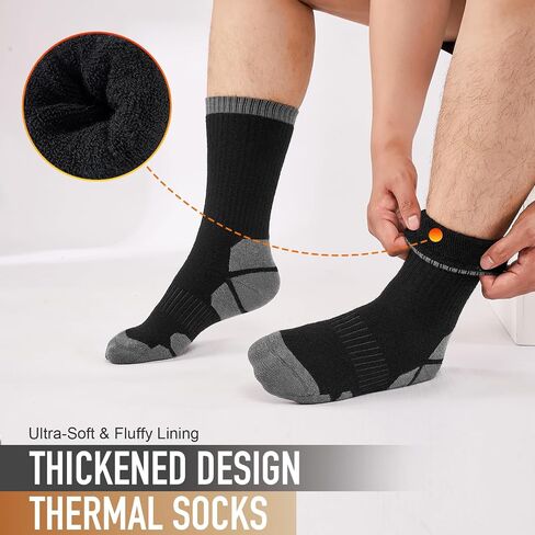 Niorasen Merino Wool Hiking Crew Socks for Men & Women, Thick Cushioned Anti-Blister, Moisture-Wicking, Seamless, 3/5 Pairs in Kuwait