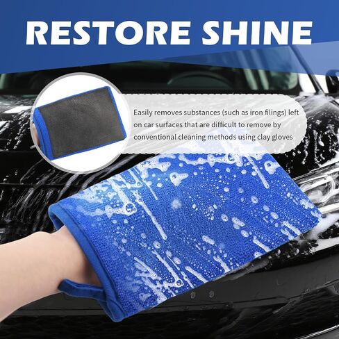 2pcs Car Clay Mitt Auto Details ، Mitt clay bar soft for cleaning refaces ، anti carch accsities clays for cars bare to legl in Kuwait