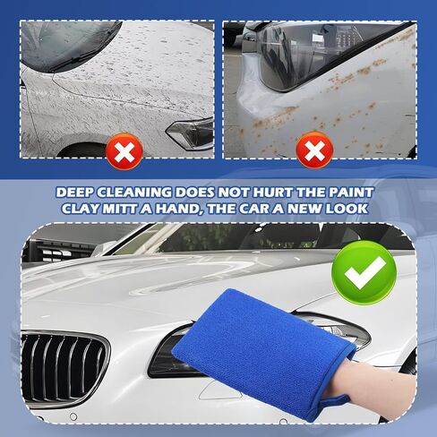 2pcs Car Clay Mitt Auto Details ، Mitt clay bar soft for cleaning refaces ، anti carch accsities clays for cars bare to legl in Kuwait