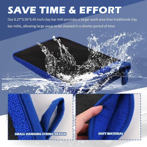2pcs Car Clay Mitt Auto Details ، Mitt clay bar soft for cleaning refaces ، anti carch accsities clays for cars bare to legl in Kuwait