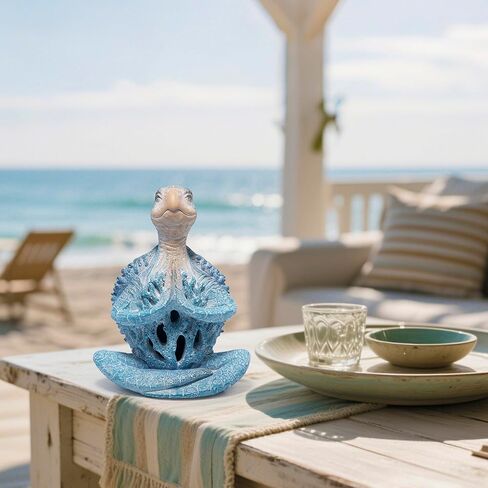 هوداو مجموعة من قطعتين من مجسمات اليوغا لسلحفاة البحر لتزيين الصيف والتامل والسلاحف البحرية والحديقة والسلاحف البحرية وتماثيل اليوغا لديكور المنزل والمكتب in Kuwait