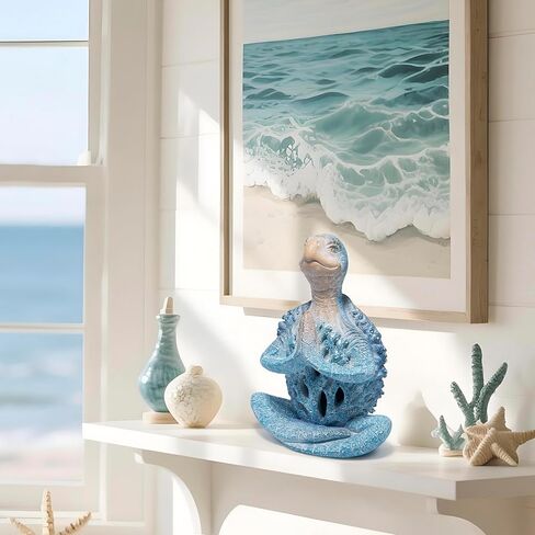 هوداو مجموعة من قطعتين من مجسمات اليوغا لسلحفاة البحر لتزيين الصيف والتامل والسلاحف البحرية والحديقة والسلاحف البحرية وتماثيل اليوغا لديكور المنزل والمكتب in Kuwait
