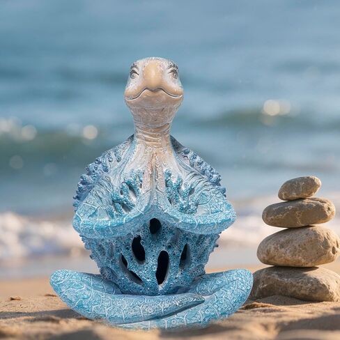 هوداو مجموعة من قطعتين من مجسمات اليوغا لسلحفاة البحر لتزيين الصيف والتامل والسلاحف البحرية والحديقة والسلاحف البحرية وتماثيل اليوغا لديكور المنزل والمكتب in Kuwait