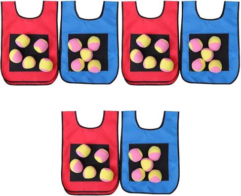 SAFIGLE Kids Gift 12pcs Kickball Bases Throwing Game Sticky Vest Sticky Vest for Stick Ball Catch Game Children Tag Foam Ball Dodgeballs Ball Game Toss Kids Suit Parent-Child Boy Props in Kuwait