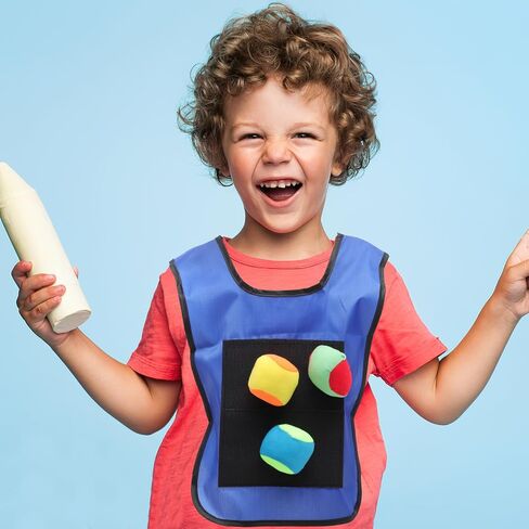 SAFIGLE Kids Gift 12pcs Kickball Bases Throwing Game Sticky Vest Sticky Vest for Stick Ball Catch Game Children Tag Foam Ball Dodgeballs Ball Game Toss Kids Suit Parent-Child Boy Props in Kuwait