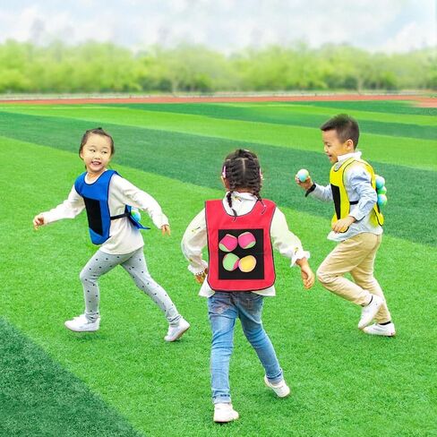 SAFIGLE Kids Gift 12pcs Kickball Bases Throwing Game Sticky Vest Sticky Vest for Stick Ball Catch Game Children Tag Foam Ball Dodgeballs Ball Game Toss Kids Suit Parent-Child Boy Props in Kuwait