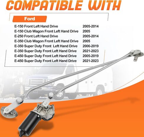 602-306AS Front Windshield Wiper Motor and Linkage Assembly Compatible with Ford E-150 E-250 E-350 E-450# 3L5Z17508AA, 3W7Z17508AA, 5C2Z17508AA in Saudi Arabia