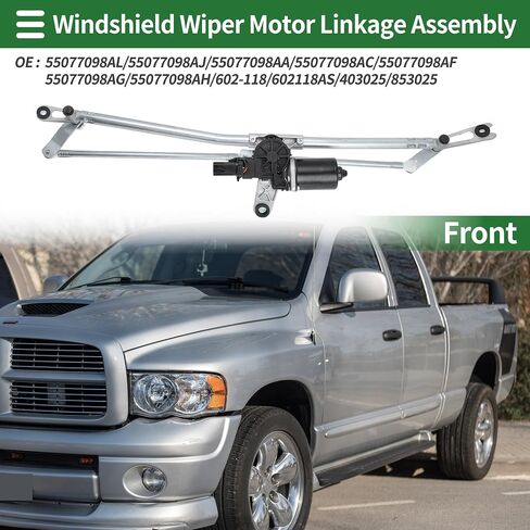 Motoforti Front Wiper Motor Motor Assembly for Dodge for RAM 1500 2005-2008 استبدال ربط ممسحة الزجاج الأمامي رقم 55077098AL/55077098AJ in Saudi Arabia