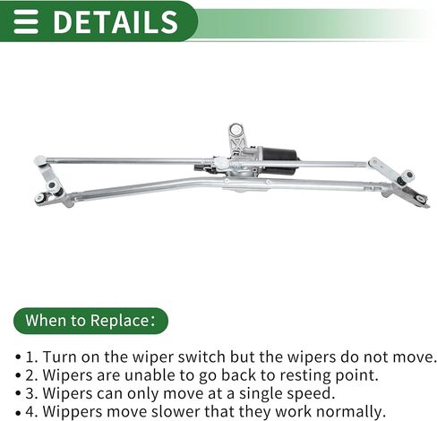 Motoforti Front Wiper Motor Motor Assembly for Dodge for RAM 1500 2005-2008 استبدال ربط ممسحة الزجاج الأمامي رقم 55077098AL/55077098AJ in Saudi Arabia