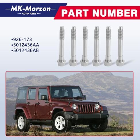 926-173 Front Wheel Hub Bolt Compatible with J-eep 2007-2018 Wrangler 2018 Wrangler JK 1999-2004 Grand Cherokee Wheel Bolts Replace# 5012436AA, 5012436AB (6Pcs) in Saudi Arabia