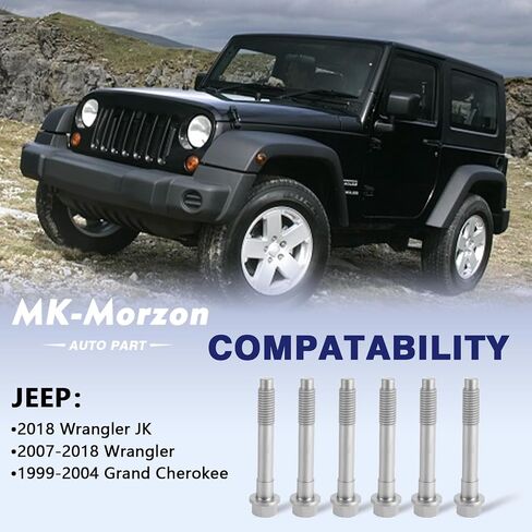 926-173 Front Wheel Hub Bolt Compatible with J-eep 2007-2018 Wrangler 2018 Wrangler JK 1999-2004 Grand Cherokee Wheel Bolts Replace# 5012436AA, 5012436AB (6Pcs) in Saudi Arabia