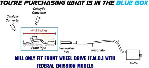 Northeastern Exhaust Stainless Steel | Exhaust Flex Y pipe compatible: 2008-2012 Flex Taurus 2008-2009 Mercury Sable 3.5L | Includes Gaskets, Hanger, Bolts and Nuts in Saudi Arabia