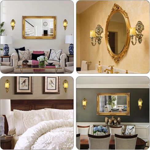 Gold Candle Sconces for Tapered Candlestick,Pack of 2, Gold Candle Wall Sconce Holder Iron Candelabra in Kuwait