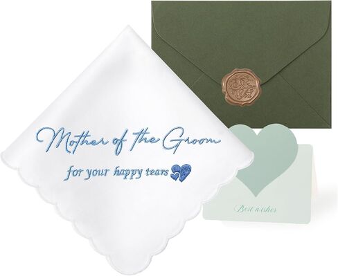 Wedding Handkerchiefs Something Blue for Bride Gift for Mother of Bride Handkerchief Keepsake Bridal Happy Tears Hankies in Saudi Arabia